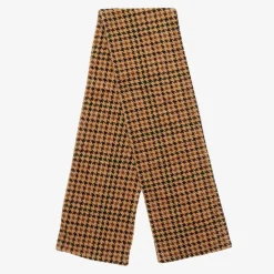 Mini Rodini Dark Beige Houndstooth Velour Scarf Best