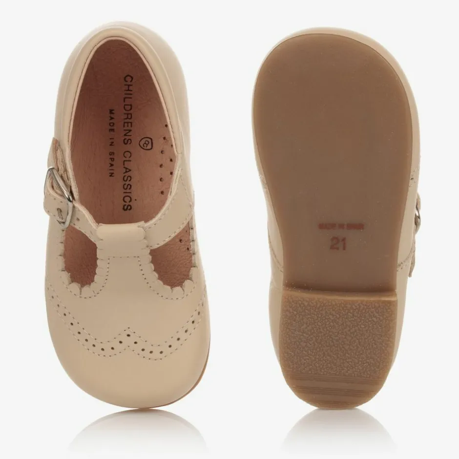 Childrens Classics Deep Ivory Leather Shoes Online