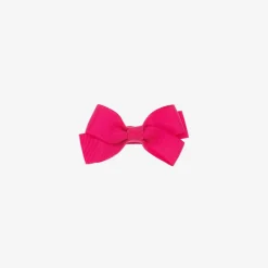 Peach Ribbons Fuchsia Pink Bow Hair Clip (7cm)