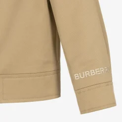 Burberry Girls Beige & Check Gabardine Jacket Outlet