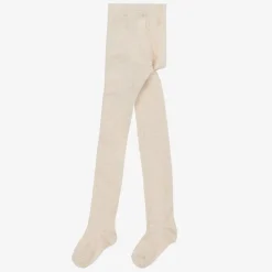 Mayoral Girls Beige & Gold Cotton Tights Sale