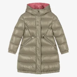 Moncler Enfant Girls Beige Bellevue Down Puffer Coat Sale
