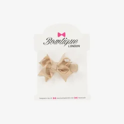 Bowtique London Girls Beige Bow Hair Clip (4cm) Discount