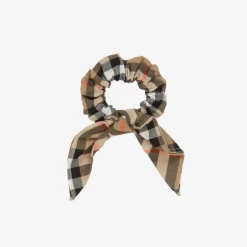 Burberry Girls Beige Check Hair Scrunchie (10cm) Sale