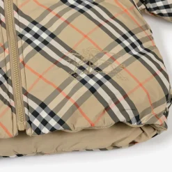 Burberry Girls Beige Check Reversible Down Jacket Hot