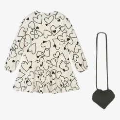 Mayoral Girls Beige Cotton Heart Print Dress Set Discount