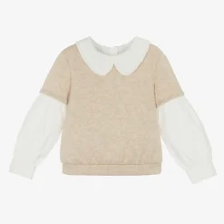 Lapin House Girls Beige Cotton Layered Sweatshirt Sale