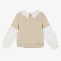 Lapin House Girls Beige Cotton Layered Sweatshirt Sale