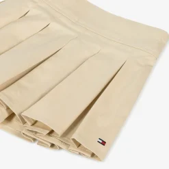 Tommy Hilfiger Girls Beige Cotton Pleated Skirt Outlet