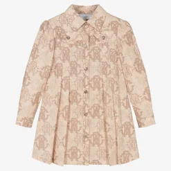 Roberto Cavalli Girls Beige Cotton RC Monogram Dress Best