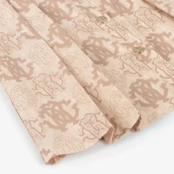 Roberto Cavalli Girls Beige Cotton RC Monogram Dress Best