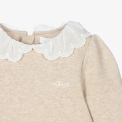 Chloé Girls Beige Cotton Sweatshirt Dress Best