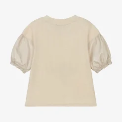 Emporio Armani Girls Beige Cotton T-Shirt Hot
