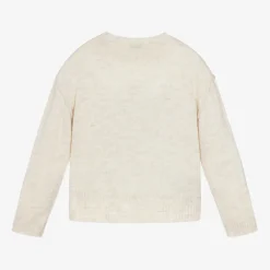 Mayoral Girls Beige Dog & Sequin Heart Sweater New