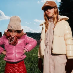 Moncler Enfant Girls Beige Down Padded Amabay Jacket Clearance