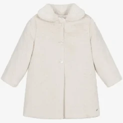 Paz Rodríguez Girls Beige Faux Fur Coat Best