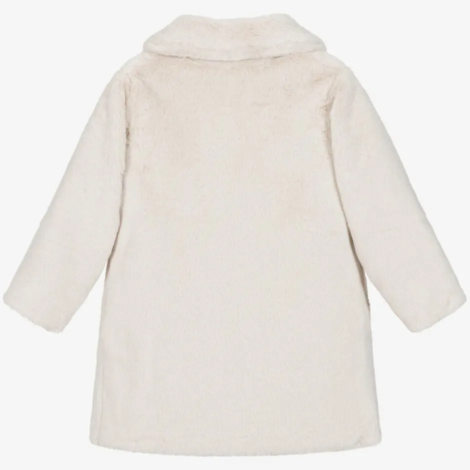 Paz Rodríguez Girls Beige Faux Fur Coat Best