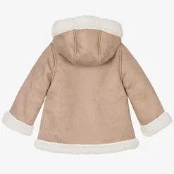 Mayoral Girls Beige Faux Suede Coat Best
