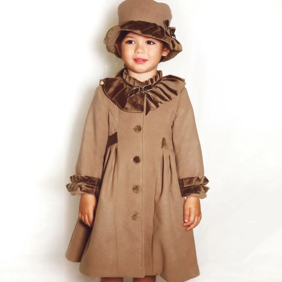 Sarah Louise Girls Beige Felted Hat & Coat Set Best