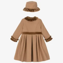 Sarah Louise Girls Beige Felted Hat & Coat Set Best