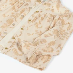 Le Chic Girls Beige Floral Crêpe Chiffon Blouse Clearance