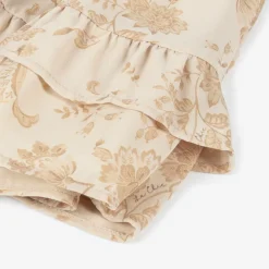 Le Chic Girls Beige Floral Crêpe Chiffon Skirt Outlet