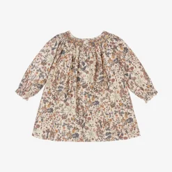 Bonpoint Girls Beige Floral Needlecord Dress Hot