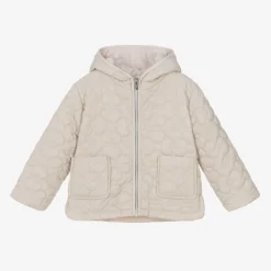 Mayoral Girls Beige Floral Quilted Jacket Discount