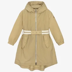 Moncler Enfant Girls Beige Hooded Aloysha Coat Sale
