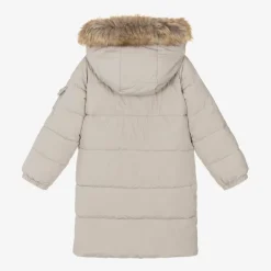 Töastie Girls Beige Hooded Parka Coat Outlet