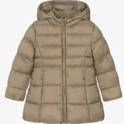 Mayoral Girls Beige Hooded Puffer Coat New