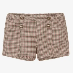 Dr. Kid Girls Beige Houndstooth Shorts Online