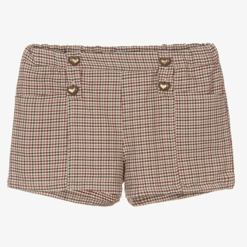 Dr. Kid Girls Beige Houndstooth Shorts Online