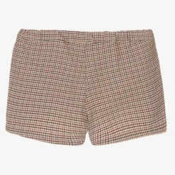 Dr. Kid Girls Beige Houndstooth Shorts Online
