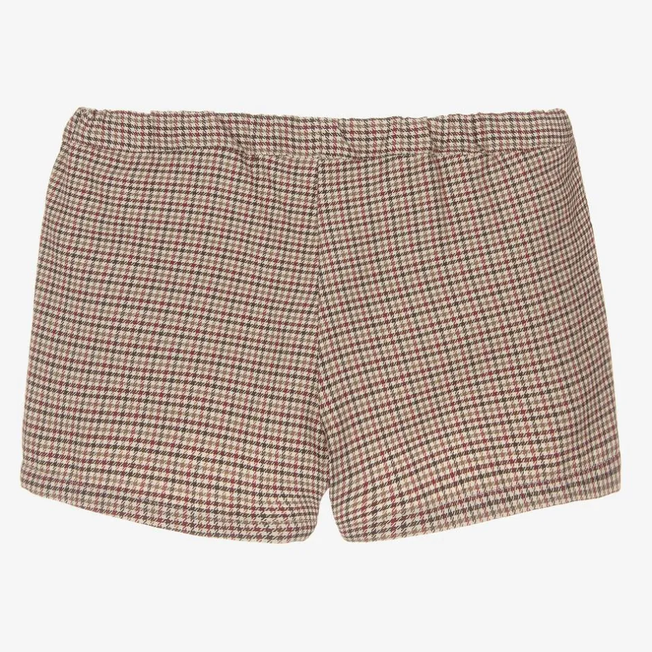 Dr. Kid Girls Beige Houndstooth Shorts Online