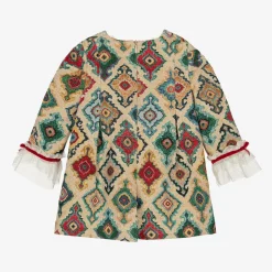 Miranda Girls Beige Jacquard Dress Outlet