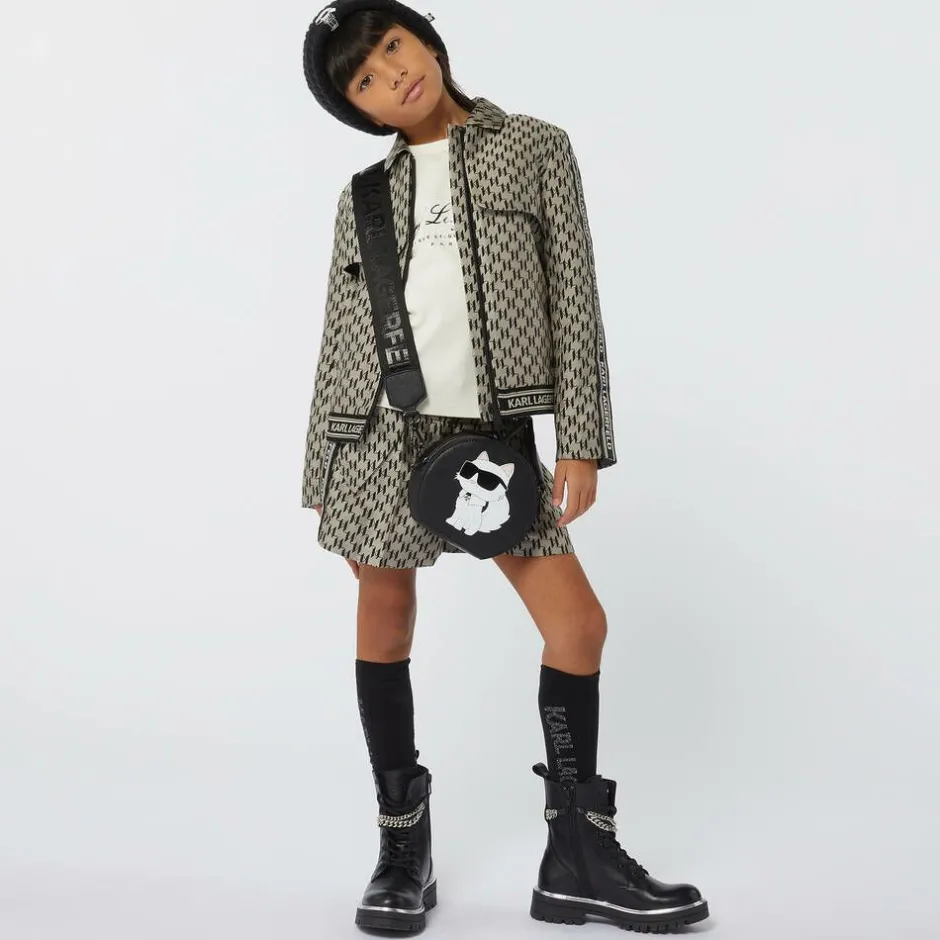 KARL LAGERFELD KIDS Girls Beige KL Monogram Jacket Hot