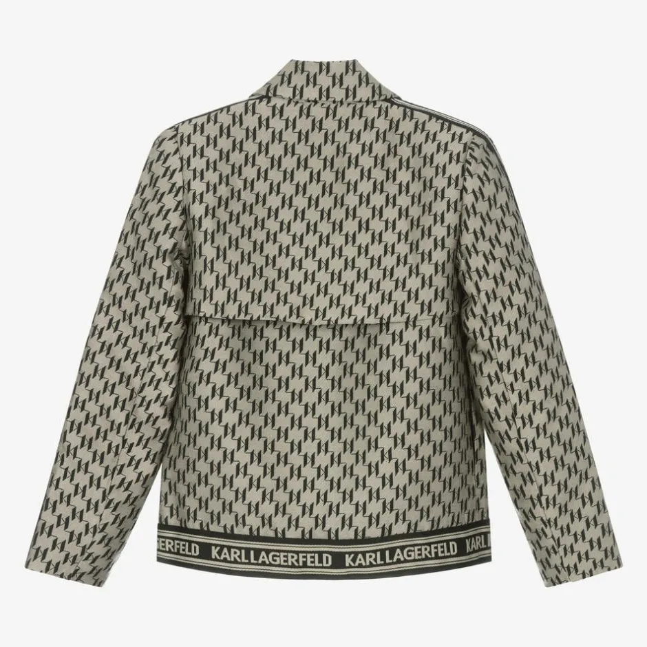 KARL LAGERFELD KIDS Girls Beige KL Monogram Jacket Hot