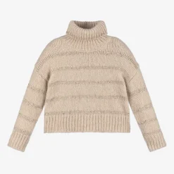 Abel amp; Lula Girls Beige Knitted Sweater Online