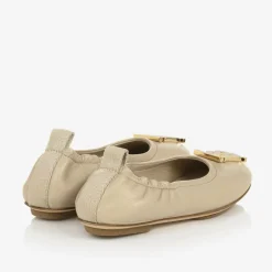 Burberry Girls Beige Leather Ballerinas Sale