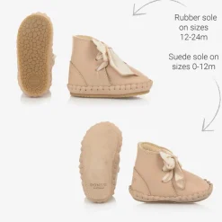 Donsje Girls Beige Leather Pre Walkers LightRust Discount