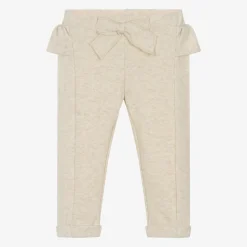 Everything Must Change Girls Beige Marl Cotton Bow Trousers Discount