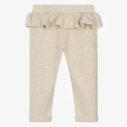 Everything Must Change Girls Beige Marl Cotton Bow Trousers Discount