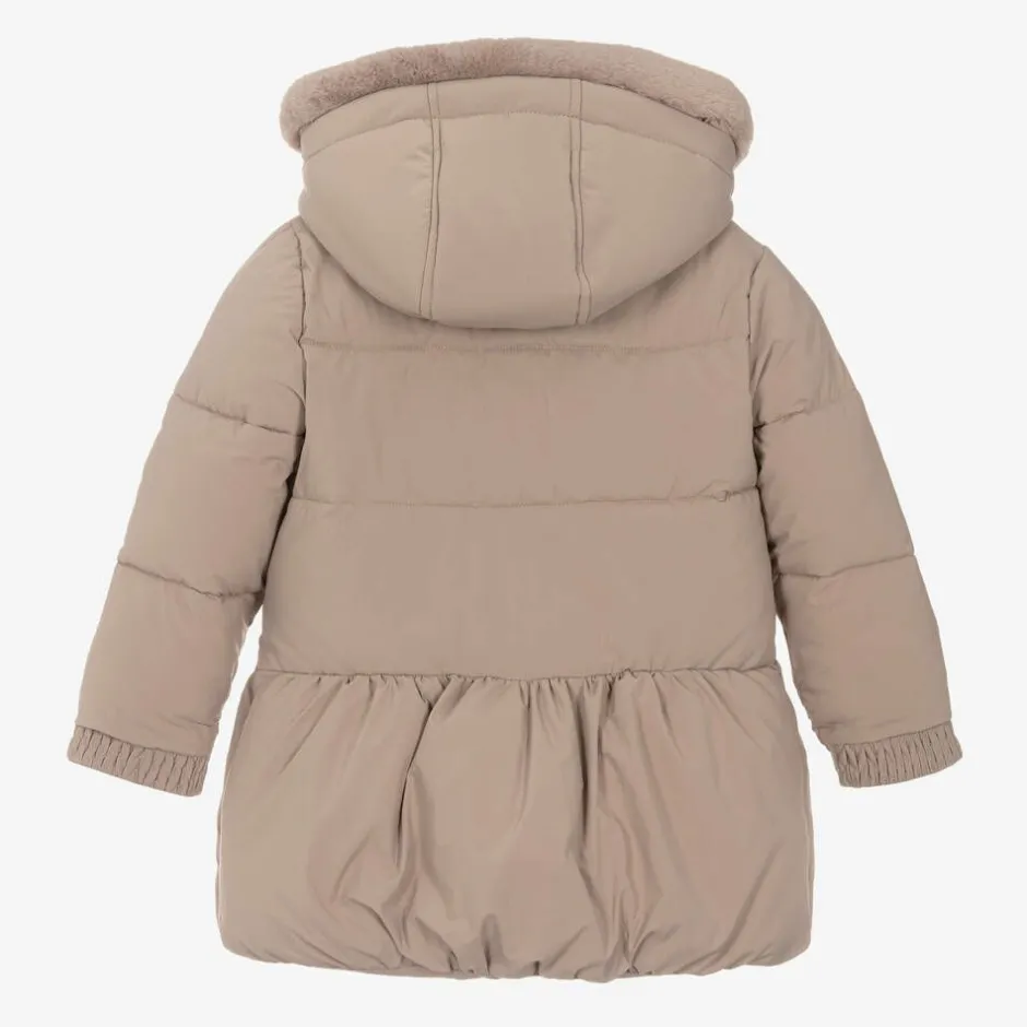 Tartine et Chocolat Girls Beige Padded Puffer Coat Clearance