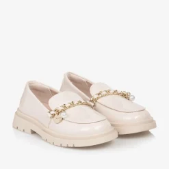 Mayoral Girls Beige Patent Faux Leather Loafers Best