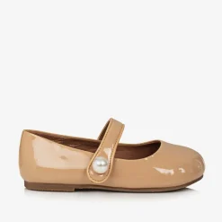 Age of Innocence Girls Beige Patent Leather Pearl Shoes Online