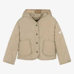 Emporio Armani Girls Beige Quilted Jacket
