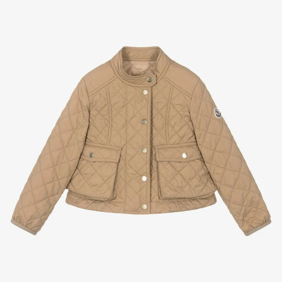 Moncler Enfant Girls Beige Quilted Kamaria Jacket Sale
