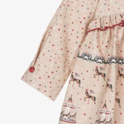 Miranda Girls Beige Star Print Cotton Dress Outlet