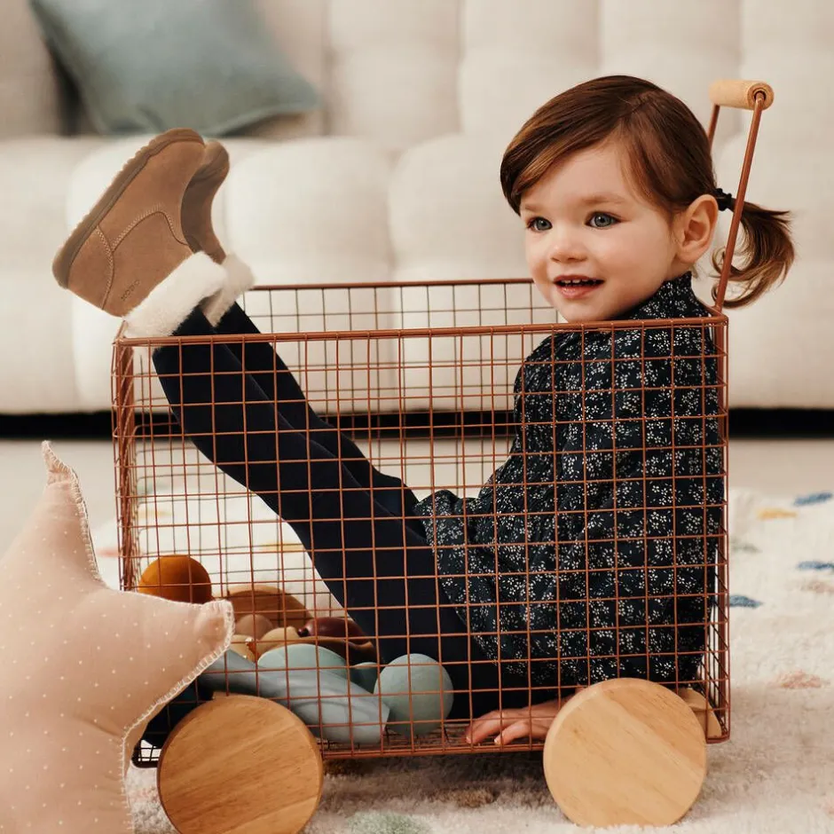 Geox Girls Beige Suede Leather Boots